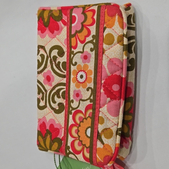 Vera Bradley One For the Money Folkloric Wallet Floral Change Pouch Key Ring Zip - Picture 2 of 12